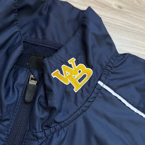 XGrain Jacket Mens Blue Windbreaker Eagle Football Embroidered Quarter Zip L - Picture 8 of 15